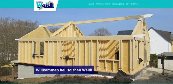 Webdesign: Holzbau Weidl