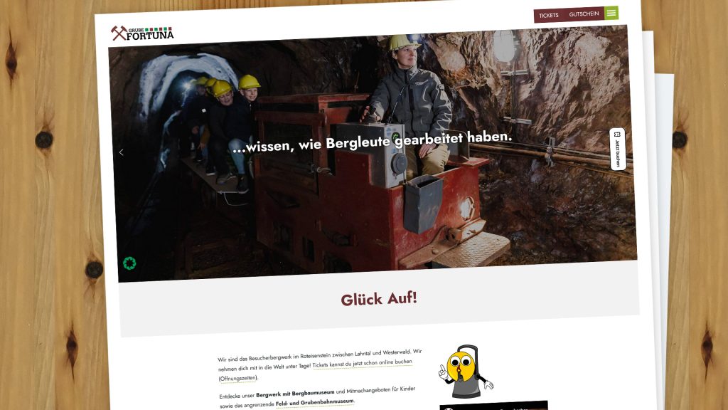 Webdesign Besucherbergwerk (Mittelhessen)